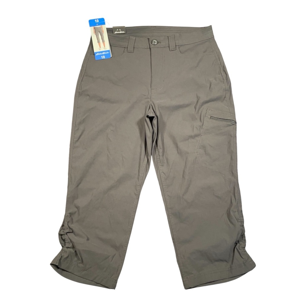 Eddie Bauer Rainier Capris Smoke Gray Hiking Pants Womens 10 NWT